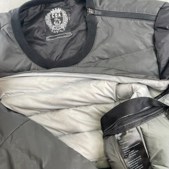 Kith x Isaora COA Down Crewneck Sweater Men L Gray Black Insulated Made in Italy - Picture 9 of 13